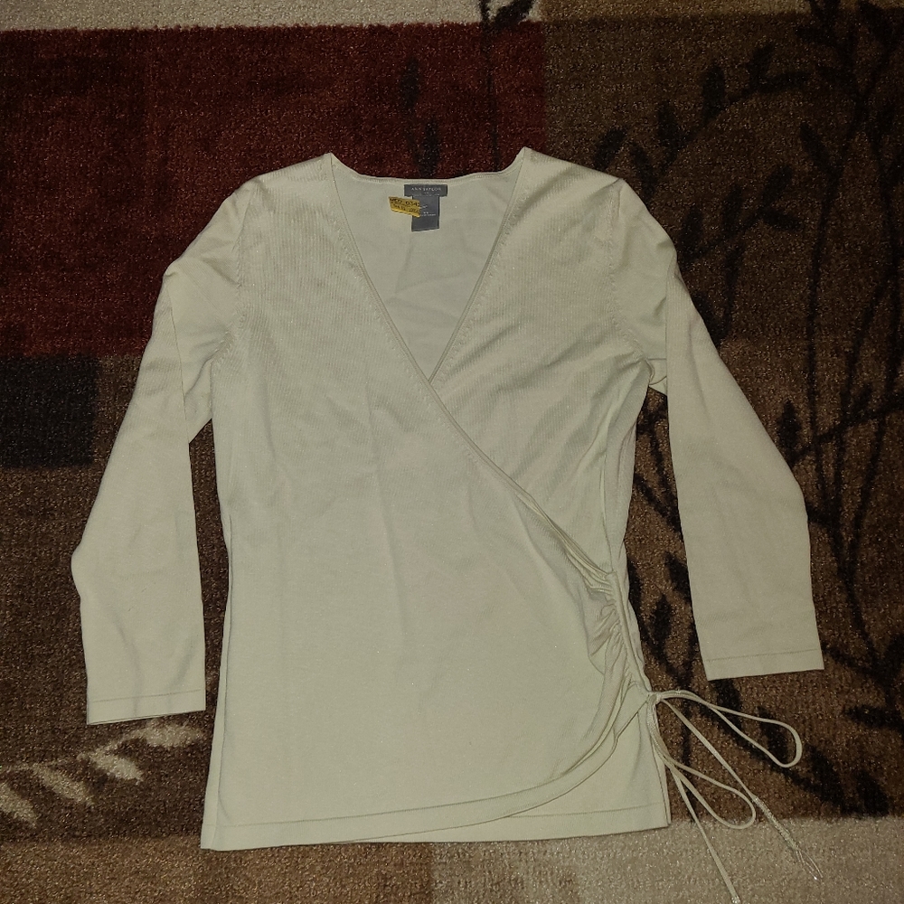 Ann Taylor 3/4 Sleeve Lime Blouse Size Xs